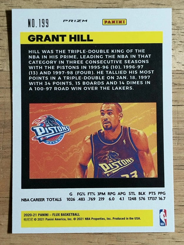 2020-21 Panini Flux Factory Pulsar #199 Grant Hill
