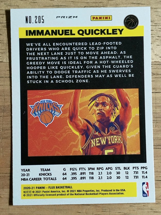 2020-21 Panini Flux Factory Pulsar #205 Immanuel Quickley