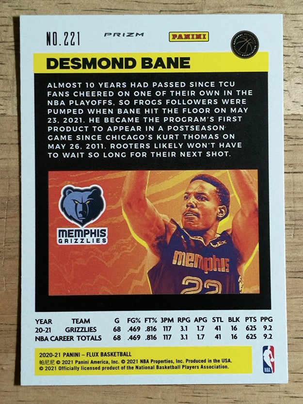 2020-21 Panini Flux Factory Pulsar #221 Desmond Bane