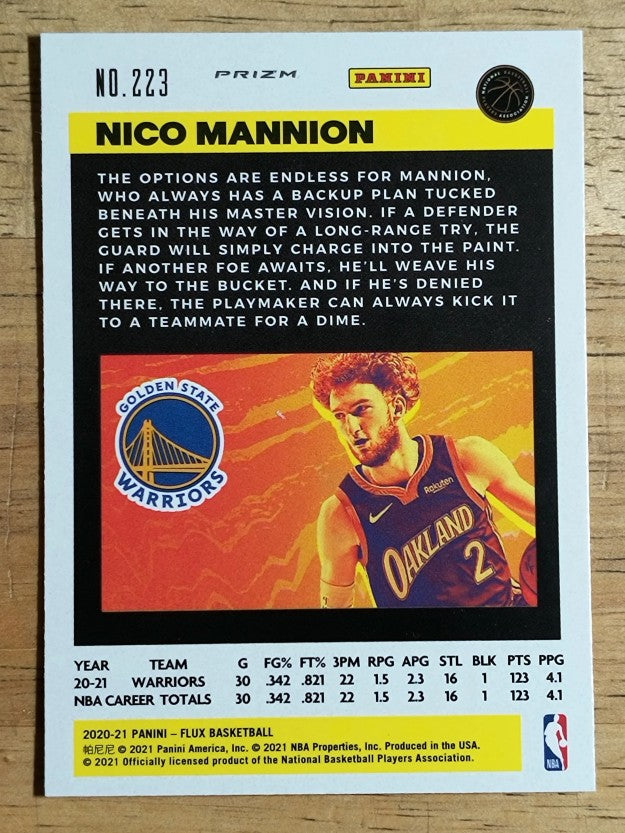 2020-21 Panini Flux Factory Pulsar #223 Nico Mannion