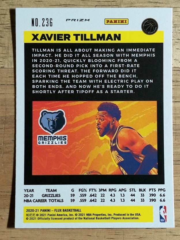 2020-21 Panini Flux Factory Pulsar #236 Xavier Tillman