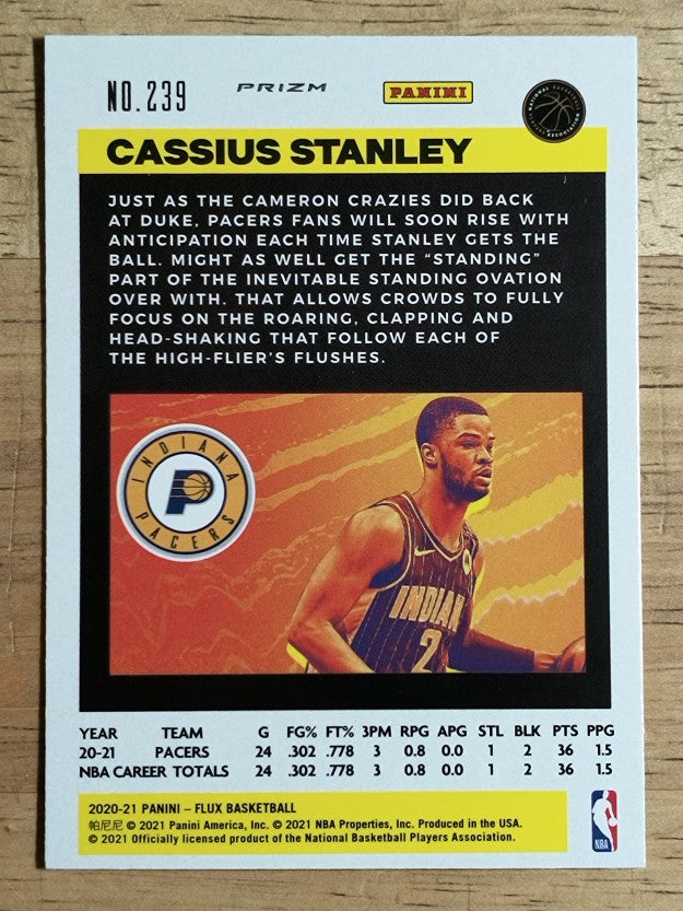 2020-21 Panini Flux Factory Pulsar #239 Cassius Stanley