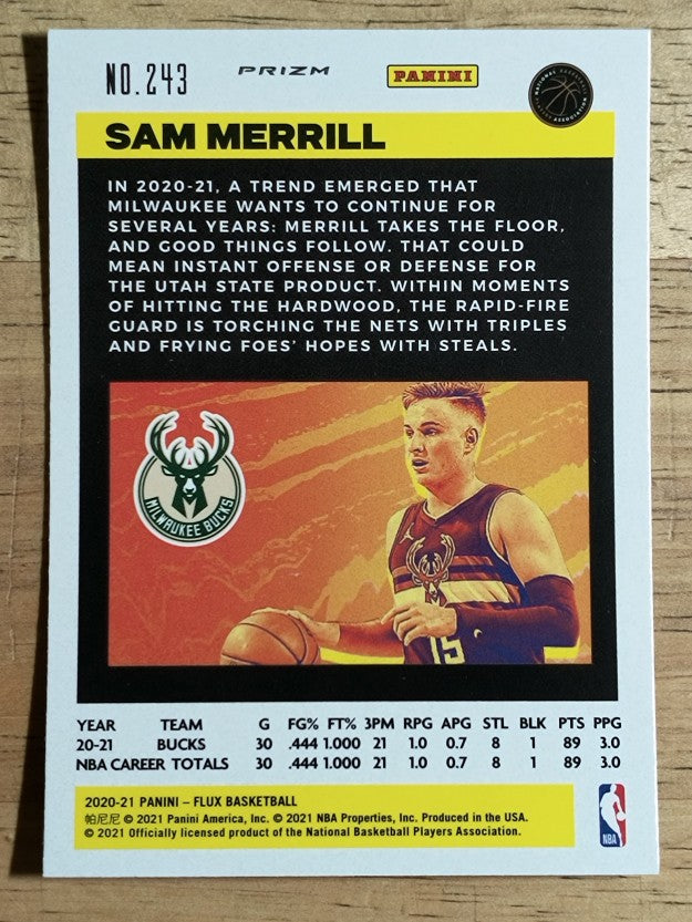 2020-21 Panini Flux Factory Pulsar #243 Sam Merrill