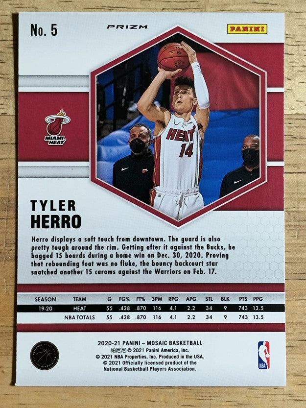 2020-21 Panini Mosaic Mosaic Camo Pink #5 Tyler Herro