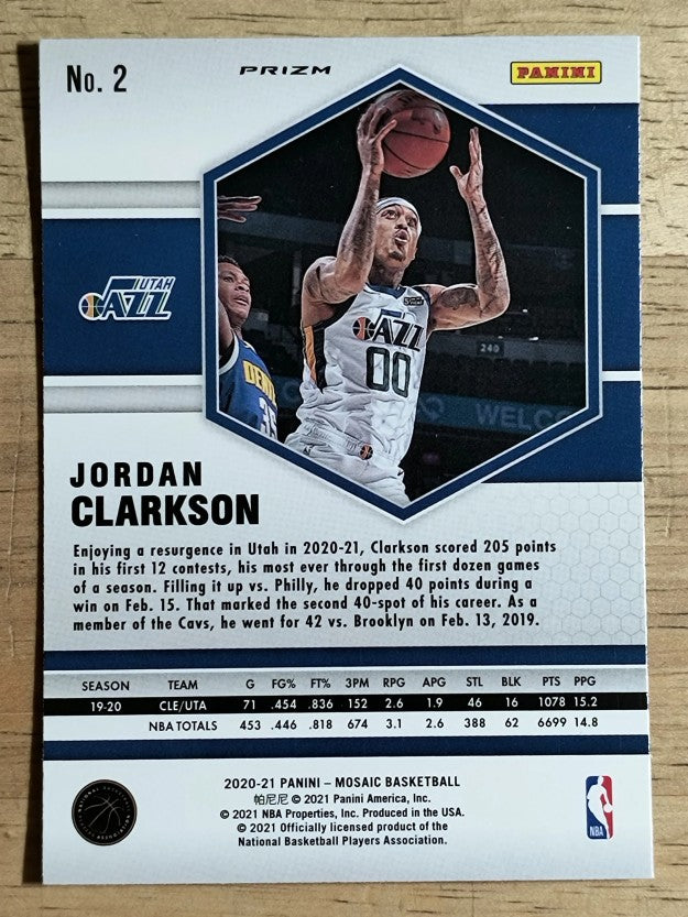 2020-21 Panini Mosaic Mosaic Green #2 Jordan Clarkson