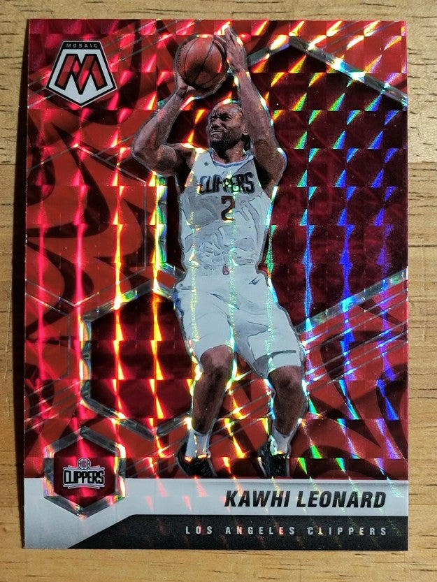 2020-21 Panini Mosaic Mosaic Reactive Red #144 Kawhi Leonard