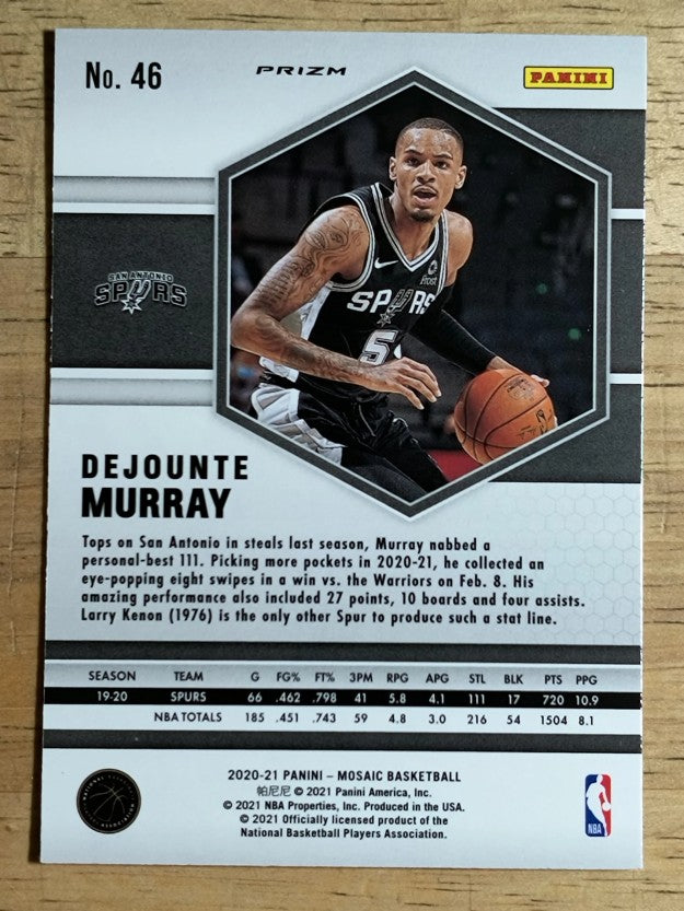 2020-21 Panini Mosaic Mosaic Reactive Yellow #46 Dejounte Murray