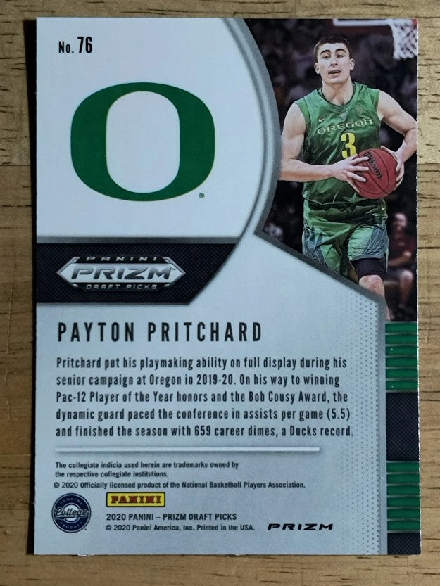 2020-21 Panini Prizm Draft Picks Prizms Green #76 Payton Pritchard