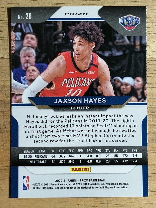 2020-21 Panini Prizm Prizms Red White and Blue #20 Jaxson Hayes