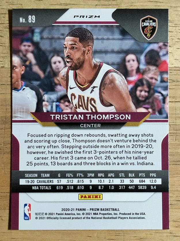 2020-21 Panini Prizm Prizms Red White and Blue #89 Tristan Thompson