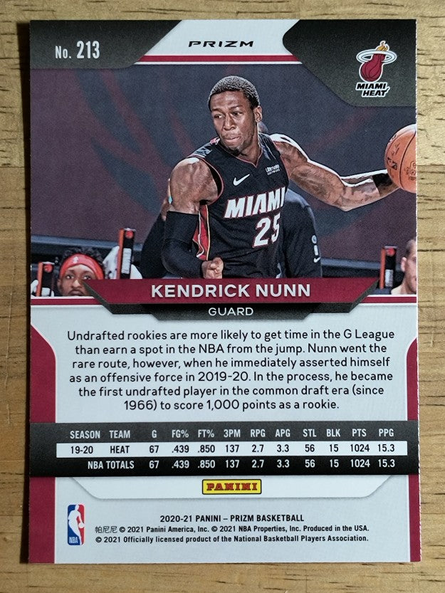 2020-21 Panini Prizm Prizms Red White and Blue #213 Kendrick Nunn
