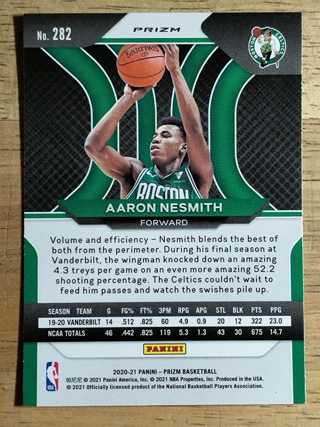 2020-21 Panini Prizm Prizms Red White and Blue #282 Aaron Nesmith