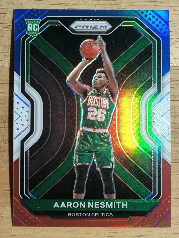 2020-21 Panini Prizm Prizms Red White and Blue #282 Aaron Nesmith