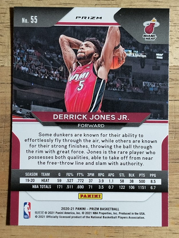 2020-21 Panini Prizm Prizms Silver #55 Derrick Jones Jr.
