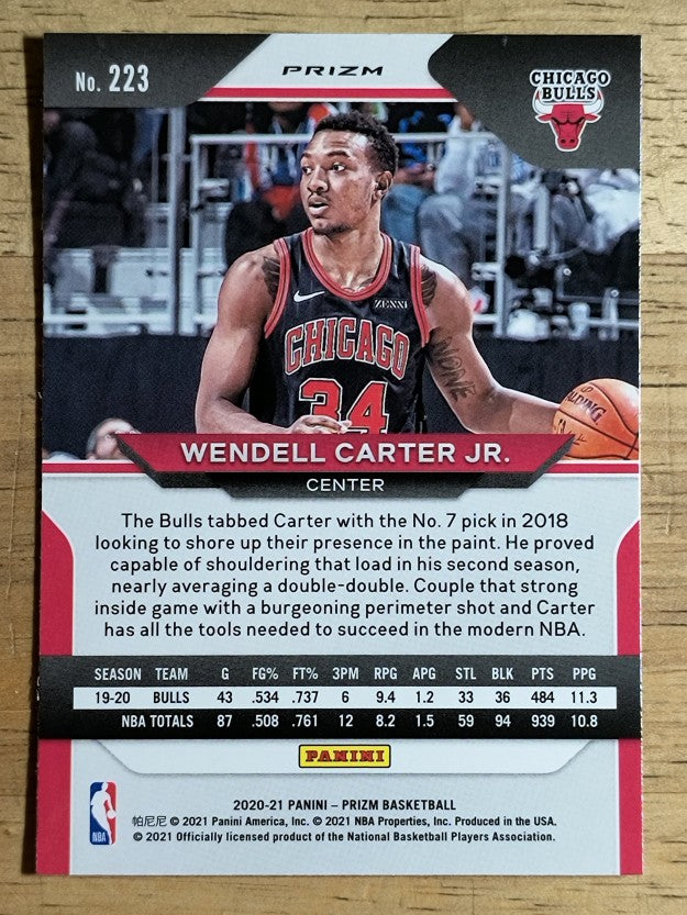 2020-21 Panini Prizm Prizms Silver #223 Wendell Carter Jr.