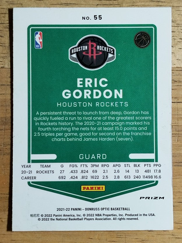 2021-22 Donruss Optic Blue Velocity #55 Eric Gordon