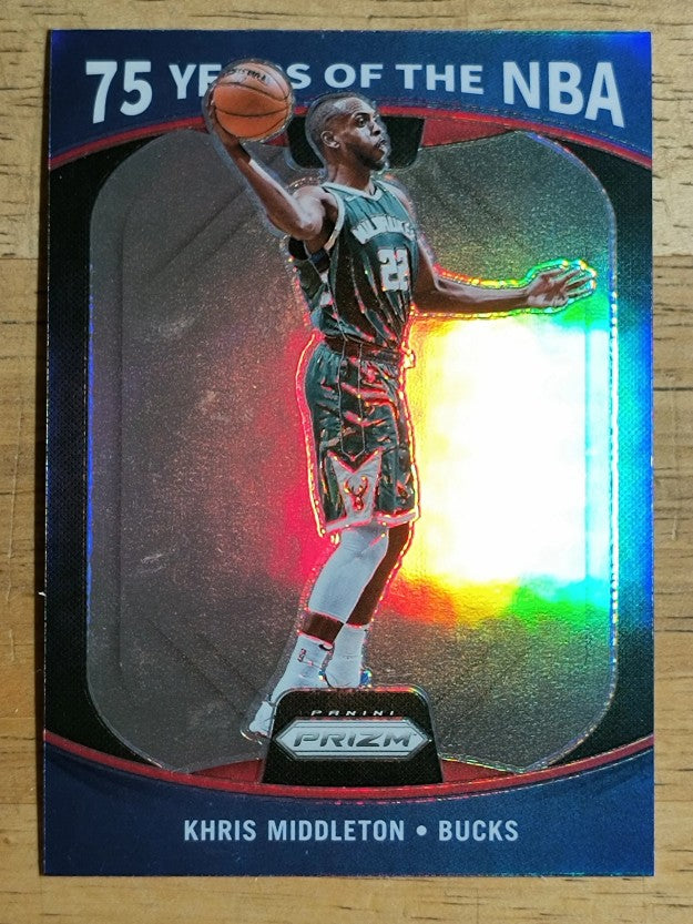 2021-22 Panini 75 Years of the NBA Prizms Silver #6 Khris Middleton/Prizm