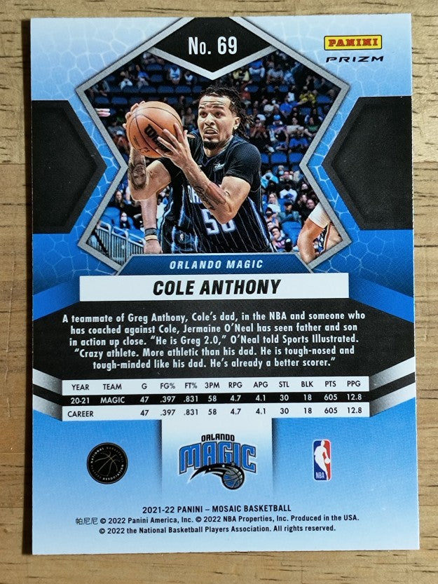 2021-22 Panini Mosaic Mosaic Green #69 Cole Anthony