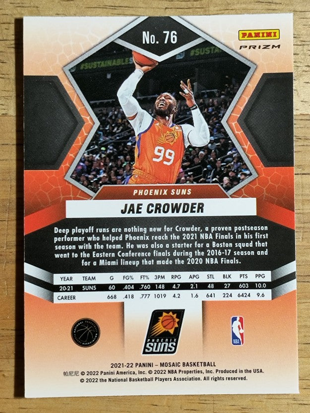 2021-22 Panini Mosaic Mosaic Green #76 Jae Crowder