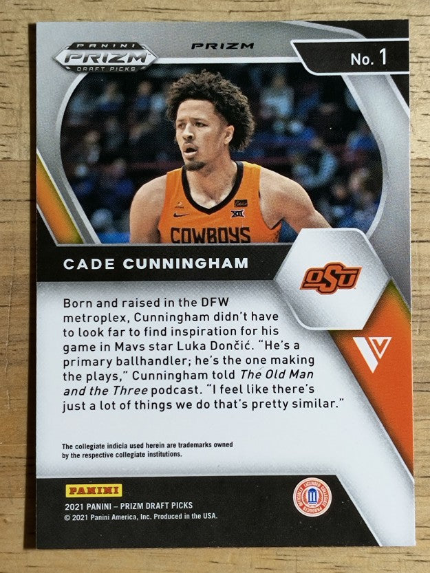 2021-22 Panini Prizm Draft Picks Prizms Green #1 Cade Cunningham