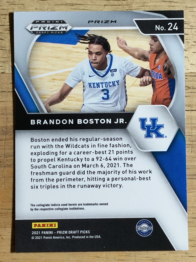2021-22 Panini Prizm Draft Picks Prizms Red Pulsar #24 Brandon Boston Jr.