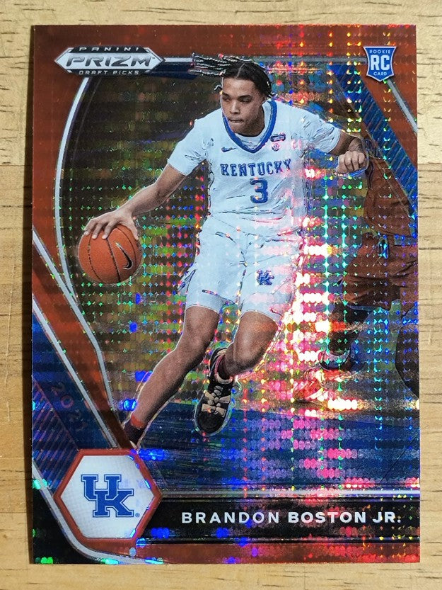 2021-22 Panini Prizm Draft Picks Prizms Red Pulsar #24 Brandon Boston Jr.