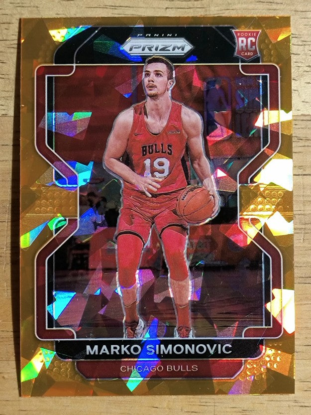 2021-22 Panini Prizm Prizms Orange Ice #166 Marko Simonovic