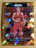 2021-22 Panini Prizm Prizms Orange Ice #166 Marko Simonovic