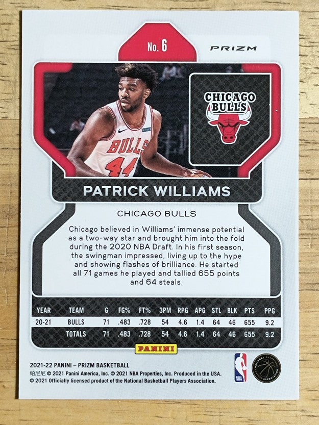 2021-22 Panini Prizm Prizms Red White and Blue #6 Patrick Williams