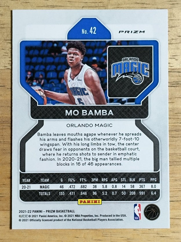 2021-22 Panini Prizm Prizms Red White and Blue #42 Mo Bamba