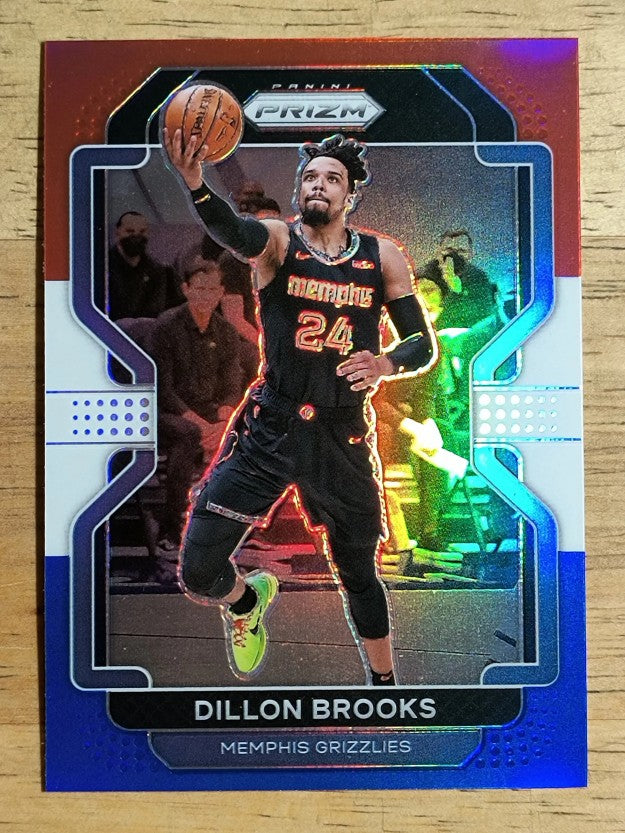 2021-22 Panini Prizm Prizms Red White and Blue #202 Dillon Brooks