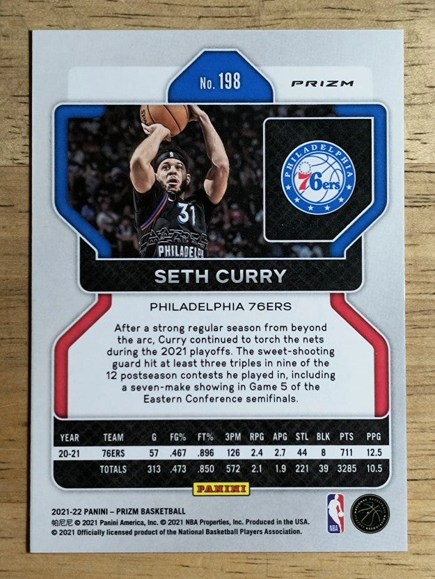 2021-22 Panini Prizm Prizms Silver #198 Seth Curry