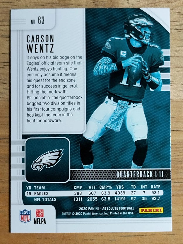 2020 Absolute Retail #63 Carson Wentz