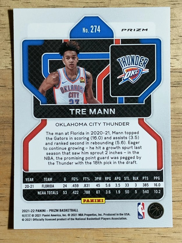 2021-22 Panini Prizm Prizms Silver #274 Tre Mann