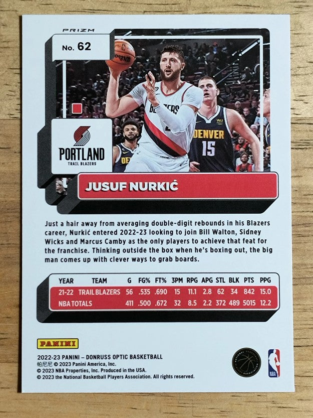 2022-23 Donruss Optic Holo #62 Jusuf Nurkic