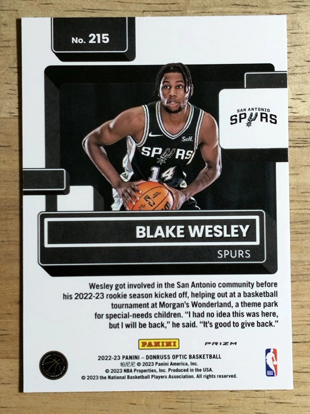 2022-23 Donruss Optic Holo #215 Blake Wesley RR