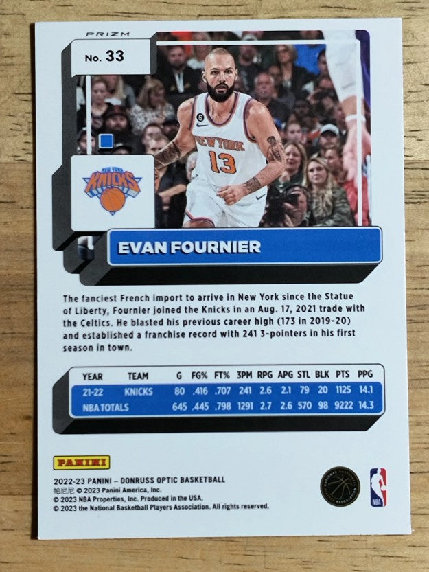 2022-23 Donruss Optic Hyper Pink #33 Evan Fournier