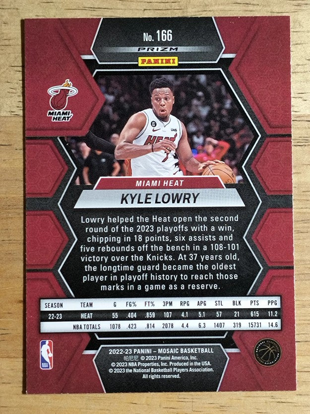 2022-23 Panini Mosaic Mosaic Reactive Yellow #166 Kyle Lowry