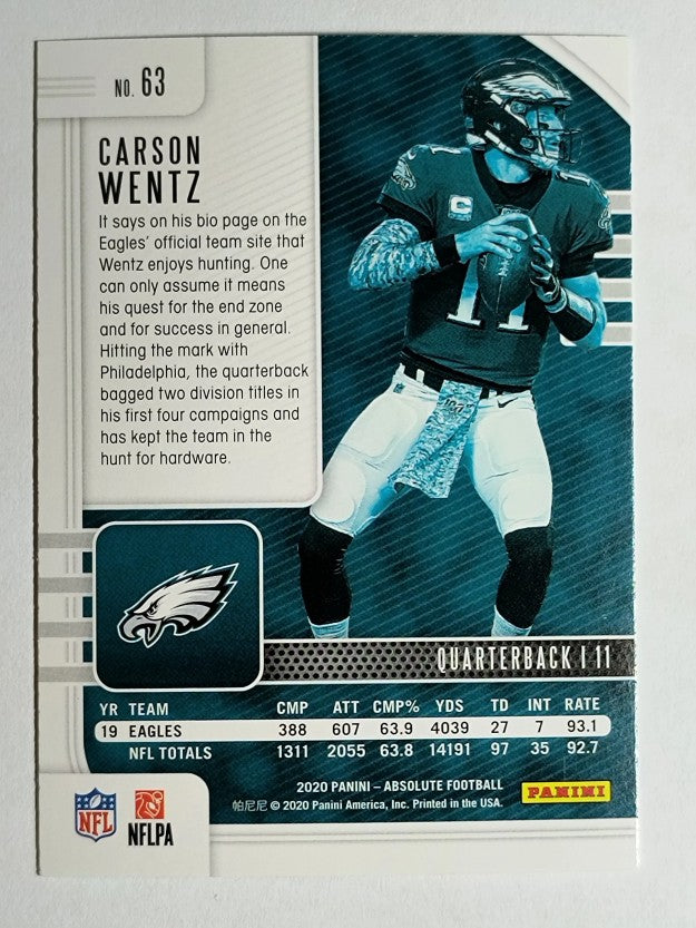 2020 Absolute Red #63 Carson Wentz