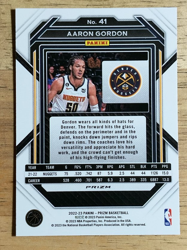 2022-23 Panini Prizm Prizms Red Ice #41 Aaron Gordon