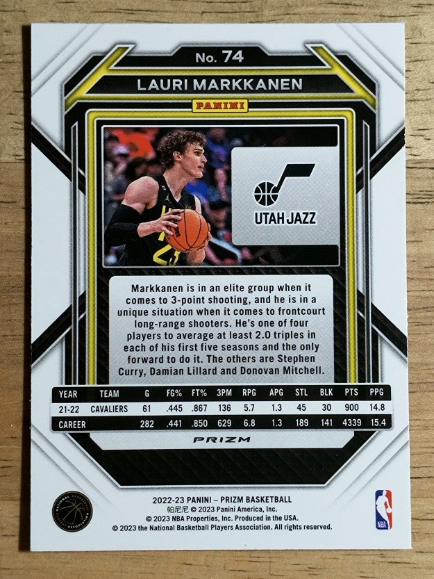 2022-23 Panini Prizm Prizms Red Ice #74 Lauri Markkanen