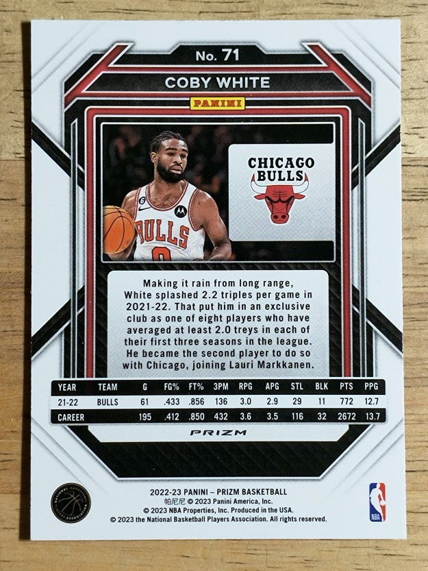 2022-23 Panini Prizm Prizms Silver #71 Coby White