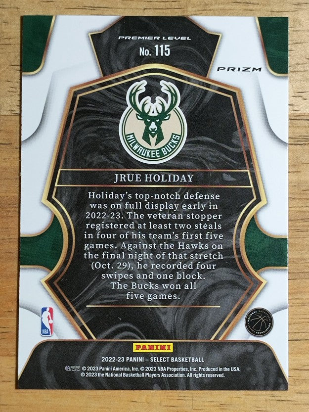 2022-23 Select Prizms Red Cracked Ice #115 Jrue Holiday
