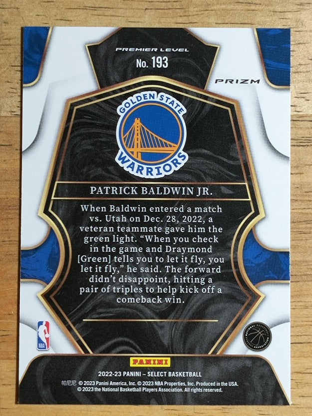 2022-23 Select Prizms Silver #193 Patrick Baldwin Jr.