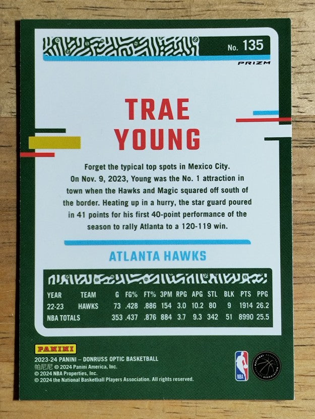 2023-24 Donruss Optic Holo #135 Trae Young