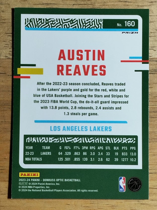 2023-24 Donruss Optic Holo #160 Austin Reaves