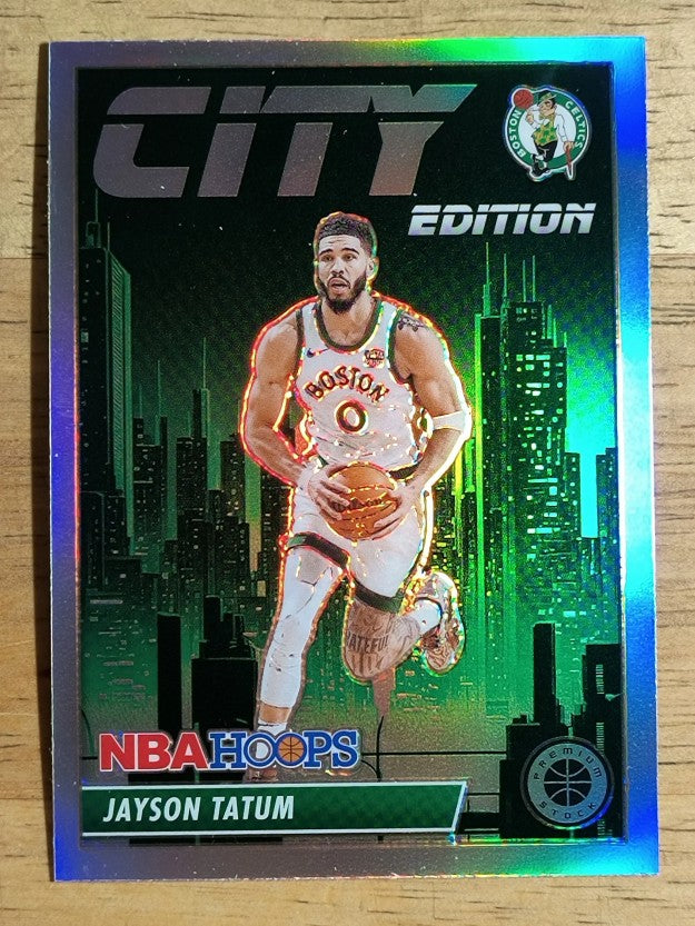 2023-24 Hoops Premium Stock City Edition Silver Prizm #3 Jayson Tatum