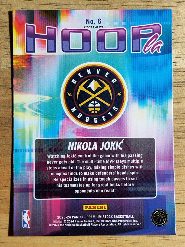 2023-24 Hoops Premium Stock Hoopla Silver Prizm #6 Nikola Jokic