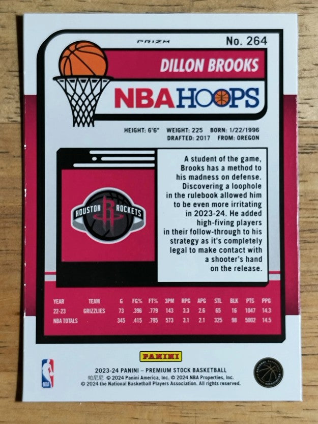 2023-24 Hoops Premium Stock Seismic Prizm #264 Dillon Brooks