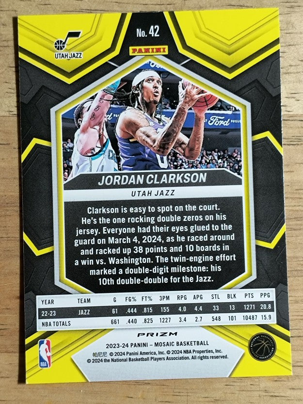 2023-24 Panini Mosaic Mosaic Green #42 Jordan Clarkson